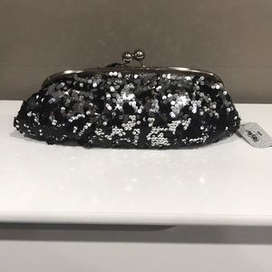 Mossimo NWT black and silver sequin clutch
